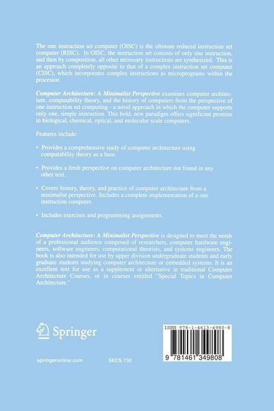 Produktbild: Computer Architecture: A Minimalist Perspective