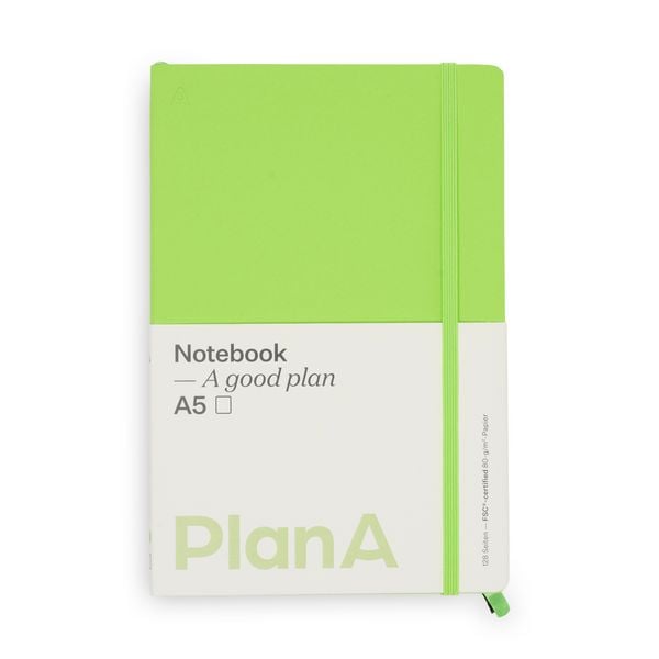 Notizbuch A5 Softcover Kiwi Green Blanko, 128 Seiten