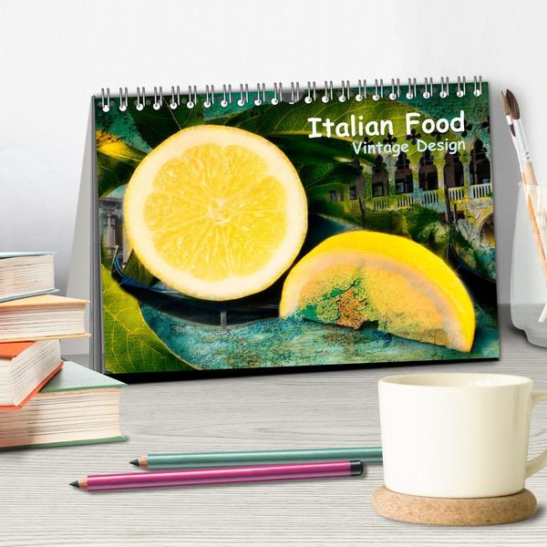 Produktbild: Italian Food - Vintage Design (Tischkalender 2026 DIN A5 quer), CALVENDO Monatskalender