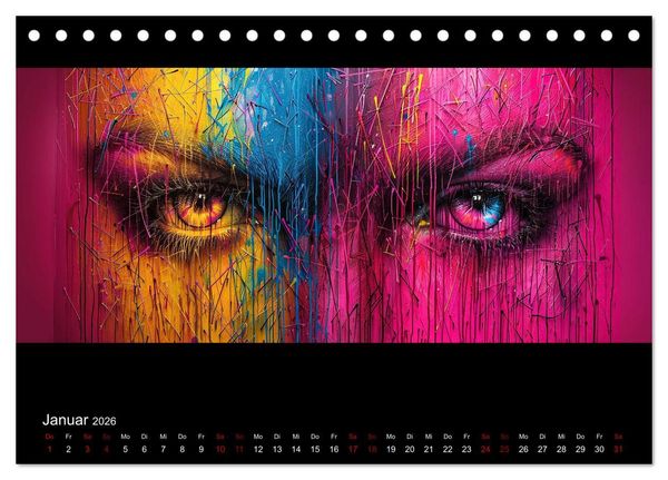 Produktbild: Abstrakte Augenblicke (Tischkalender 2026 DIN A5 quer), CALVENDO Monatskalender