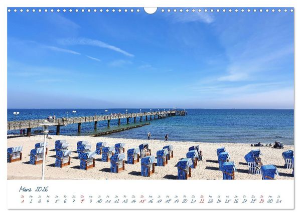 Produktbild: Seebr&uuml;cken an der Ostsee - Aufs Meer laufen und die frische Ostseebrise genie&szlig;en (Wandkalender 2026 DIN A3 quer), CALVENDO Monatskalender