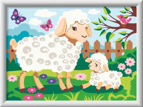 Produktbild: CreArt, Malen nach Zahlen Kinder - Schaf mit L&auml;mmchen