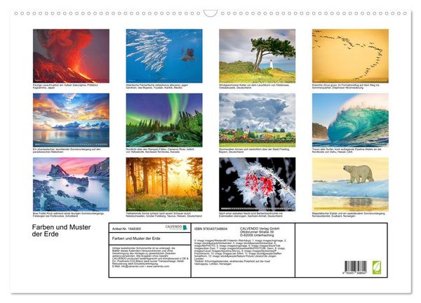 Produktbild: Farben und Muster der Erde (Wandkalender 2026 DIN A2 quer), CALVENDO Monatskalender