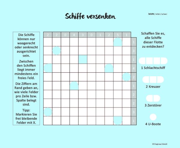 Produktbild: Schiffe versenken. Jetzt ohne Gegner alleine spielen. Der Spiele-Klassiker als Einzel-Spieler-Version. Ged&auml;chtnistraining und Logik-Spiel f&uuml;r stundenlangen R&auml;tsel-Spa&szlig;. R&auml;tsel-Block im XXL-Format
