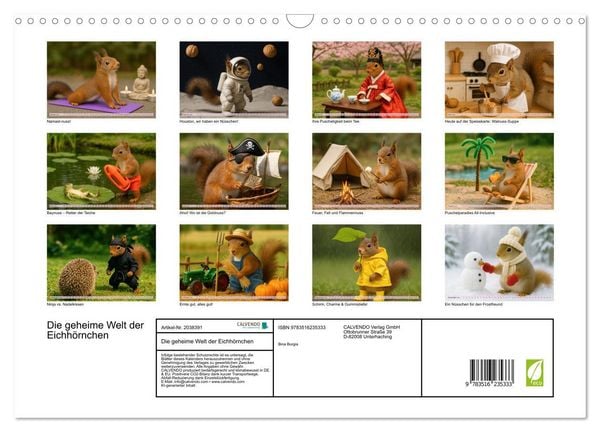 Produktbild: Die geheime Welt der Eichh&ouml;rnchen (Wandkalender 2026 DIN A3 quer), CALVENDO Monatskalender