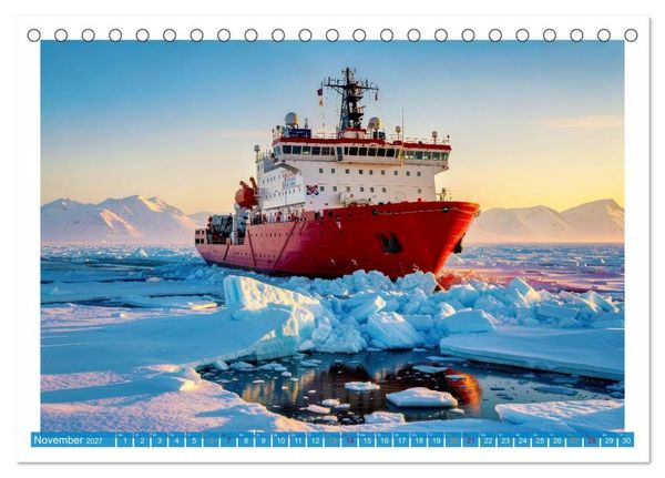 Produktbild: Eisbrecher in der Arktis (Tischkalender 2027 DIN A5 quer), CALVENDO Monatskalender