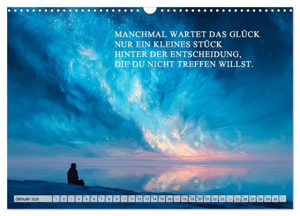Produktbild: Weisheit und Motivation - Inspiration voller Sinn und St&auml;rke (Wandkalender 2026 DIN A3 quer), CALVENDO Monatskalender