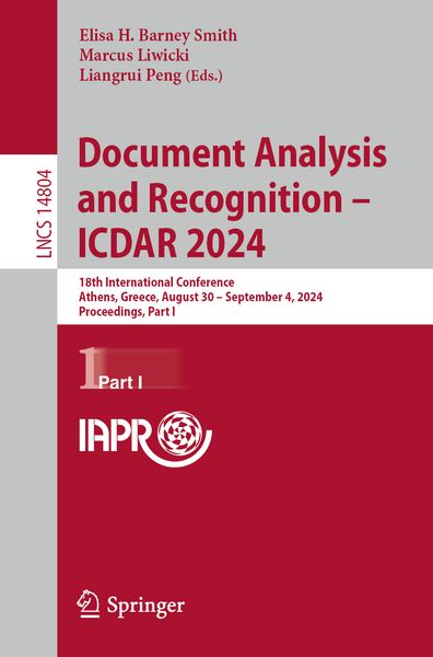 Produktbild: Document Analysis and Recognition - ICDAR 2024