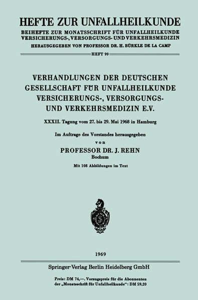 Produktbild: Verhandlungen der Deutschen Gesellschaft f&uuml;r Unfallheilkunde Versicherungs-, Versorgungs- und Verkehrsmedizin E.V.