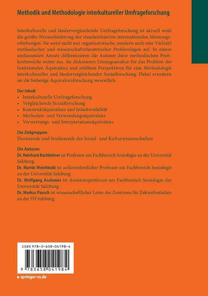 Produktbild: Methodik und Methodologie interkultureller Umfrageforschung