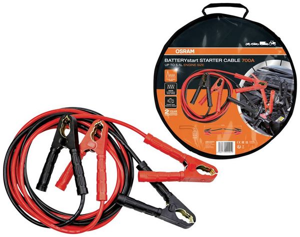 Produktbild: Osram Automotive BATTERYstart STARTER CABLE 250A Starthilfekabel 25 mm&sup2; Aluminium (kupferbeschichtet) 3.5 m mit Kunststoffzangen