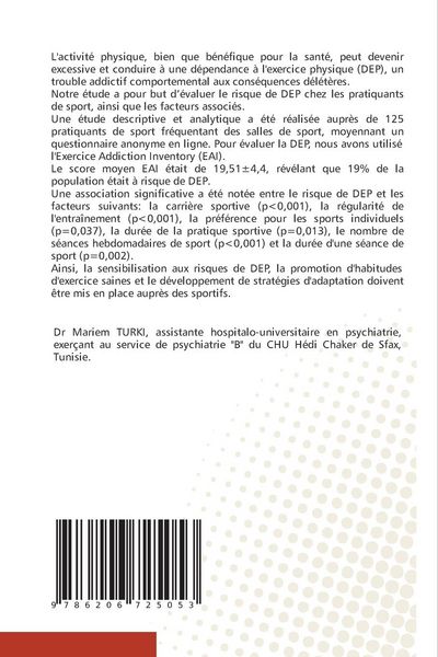 Produktbild: D&eacute;pendance &agrave; l'exercice physique chez les pratiquants de sport