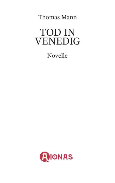 Produktbild: Tod in Venedig. Eine Novelle