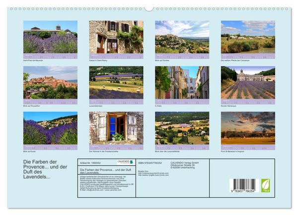 Produktbild: Die Farben der Provence... und der Duft des Lavendels... (hochwertiger Premium Wandkalender 2026 DIN A2 quer), Kunstdruck in Hochglanz