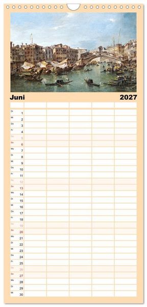 Produktbild: Familienplaner 2027 - Venedig - Gem&auml;lde aus drei Jahrhunderten. Kunstkalender mit 5 Spalten (Wandkalender, 21 x 45 cm) CALVENDO