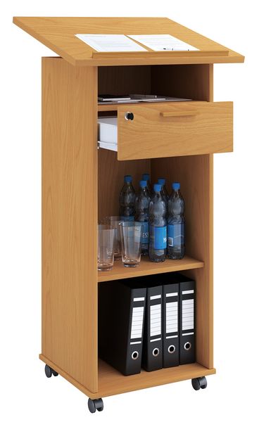 Produktbild: Holz Stehpult Rednerpult Stehtisch Rollen Melta