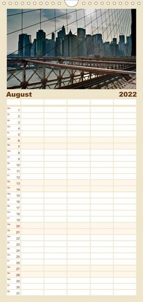 Produktbild: Familienplaner Ansichten einer Stadt: New York (Wandkalender 2022 , 21 cm x 45 cm, hoch)
