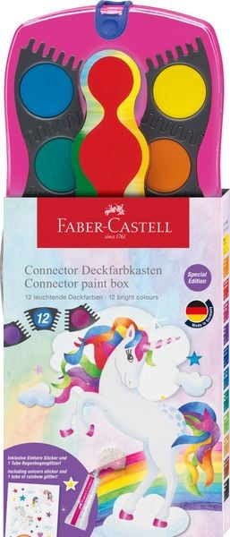 Faber-Castell Farbkasten Connector 12 Farben Einhorn