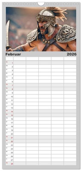 Produktbild: Familienplaner 2026 - Gladiatoren - ein Leben f&uuml;r den Kampf mit 5 Spalten (Wandkalender, 21 x 45 cm) CALVENDO