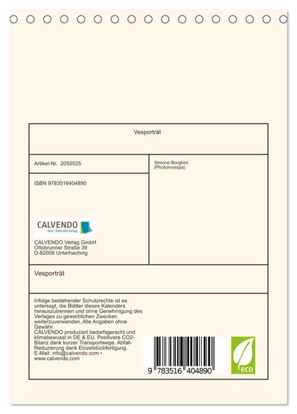 Produktbild: Vesportr&auml;t (Tischkalender 2026 DIN A5 hoch), CALVENDO Monatskalender