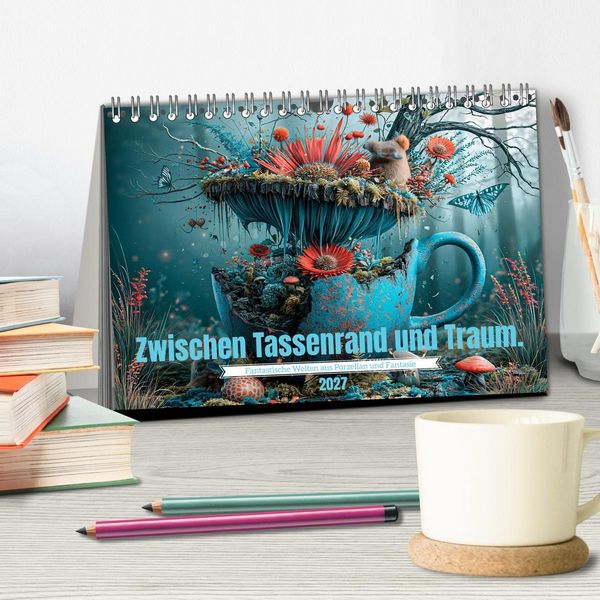 Produktbild: Zwischen Tassenrand und Traum (Tischkalender 2027 DIN A5 quer), CALVENDO Monatskalender