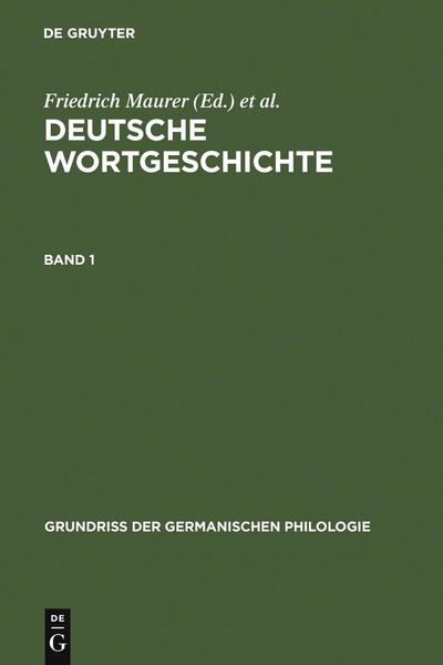 Produktbild: Deutsche Wortgeschichte. Band 1