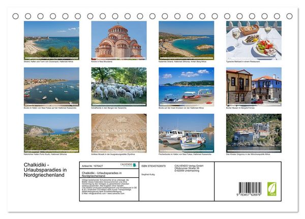 Produktbild: Chalkidiki - Urlaubsparadies in Nordgriechenland (Tischkalender 2026 DIN A5 quer), CALVENDO Monatskalender