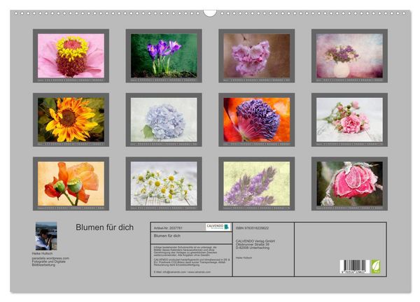 Produktbild: Blumen f&uuml;r dich (Wandkalender 2026 DIN A2 quer), CALVENDO Monatskalender