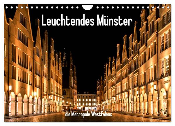 Produktbild: Leuchtendes M&uuml;nster 2026 - die Metropole Westfalens (Wandkalender 2026 DIN A4 quer), CALVENDO Monatskalender