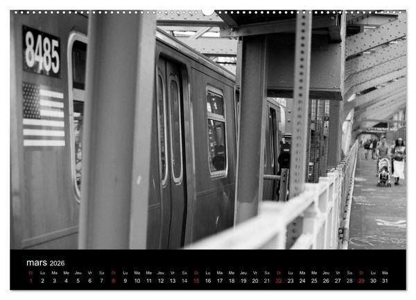 Produktbild: New York en noir et blanc (Calendrier mural 2026 DIN A2 vertical) calendrier de bureau