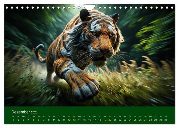 Produktbild: Majest&auml;tische Tiger (Wandkalender 2026 DIN A4 quer), CALVENDO Monatskalender