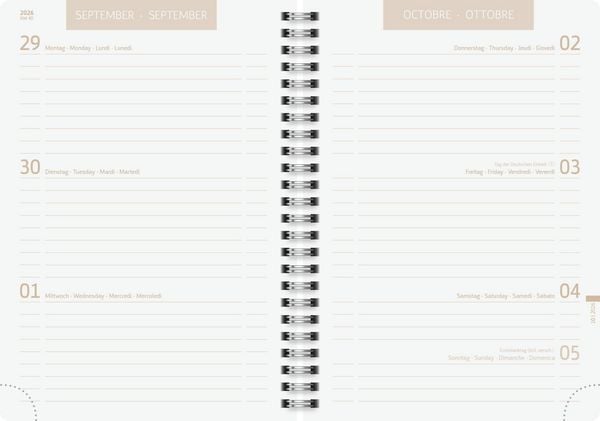 Produktbild: Sch&uuml;lerkalender 2026/2027 "Linen" | A5, Textil