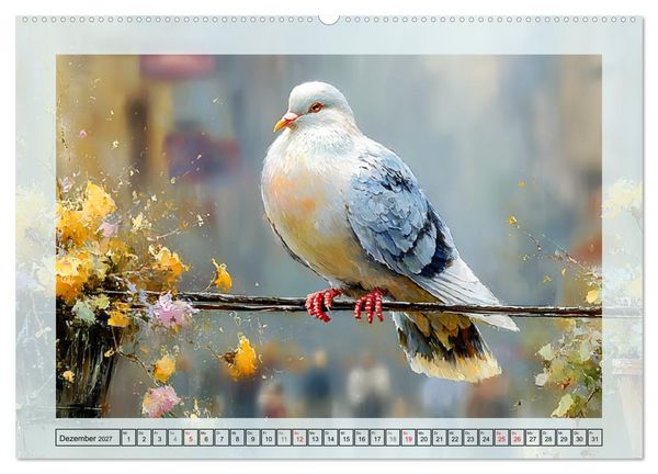 Produktbild: Tauben. Urbane Lebensk&uuml;nstler (hochwertiger Premium Wandkalender 2027 DIN A2 quer), Kunstdruck in Hochglanz