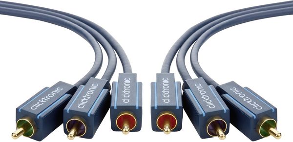 Produktbild: Clicktronic Composite Cinch AV Anschlusskabel [3x Cinch-Stecker - 3x Cinch-Stecker] 1m Blau