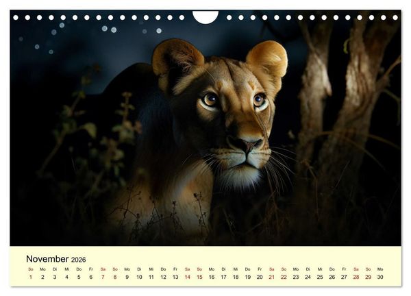 Produktbild: Majest&auml;tische L&ouml;wen - Die Herrscher der Wildnis (Wandkalender 2026 DIN A4 quer), CALVENDO Monatskalender