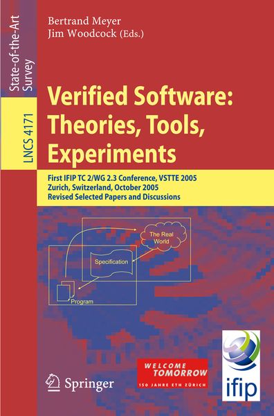 Produktbild: Verified Software: Theories, Tools, Experiments