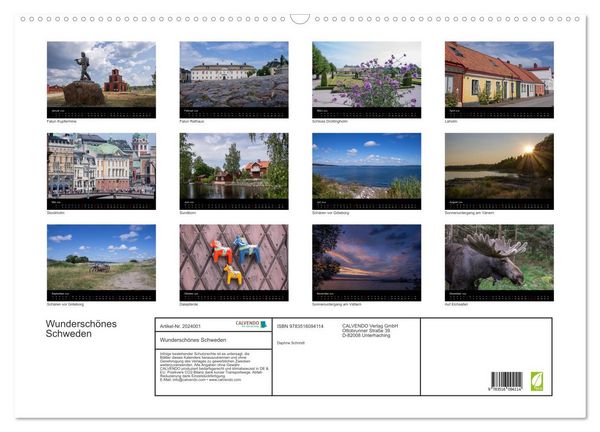 Produktbild: Wundersch&ouml;nes Schweden (Wandkalender 2026 DIN A2 quer), CALVENDO Monatskalender