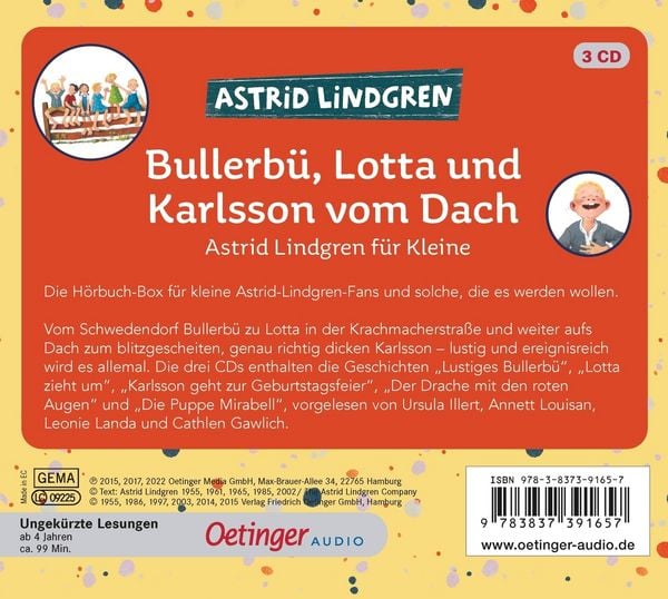 Produktbild: Bullerb&uuml;, Lotta und Karlsson vom Dach