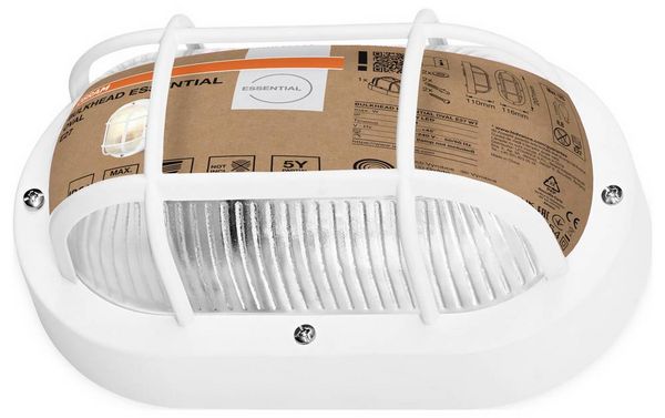 Produktbild: OSRAM HOMELIGHTING Bulkhead Essential Oval E27 White 4058075845565 Deckenleuchte, Wandleuchte Wei&szlig;