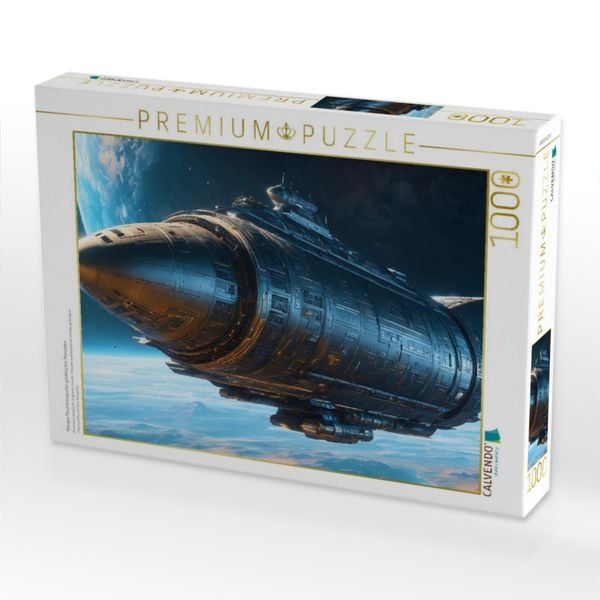 Produktbild: CALVENDO Puzzle Riesiger Raumtransporter galaktischer Nomaden | 1000 Teile Lege-Gr&ouml;&szlig;e 64x48cm Foto-Puzzle f&uuml;r gl&uuml;ckliche Stunden