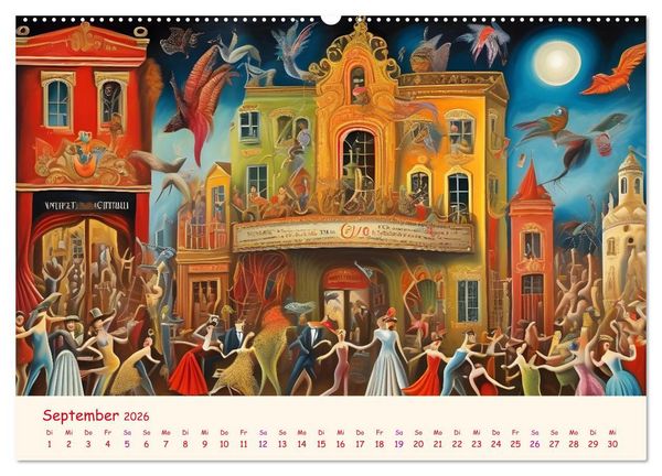 Produktbild: Absurdes Theater - In surrealen Traumwelten versinken (hochwertiger Premium Wandkalender 2026 DIN A2 quer), Kunstdruck in Hochglanz