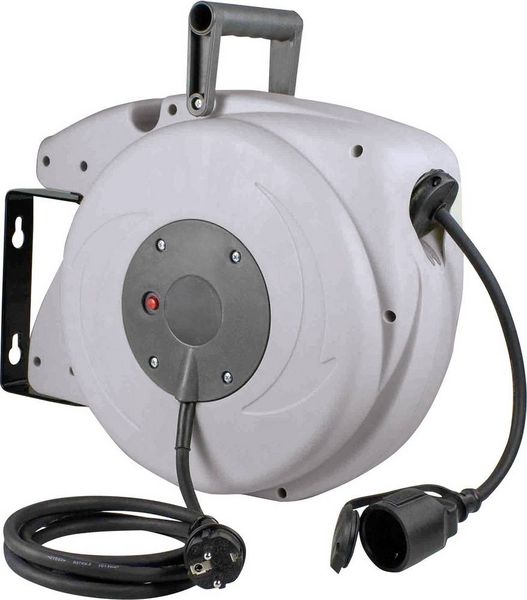 Produktbild: automatischer Kabelaufroller 8710418 Farbe grau/anthrazit Ausf&uuml;hrung Kabelaufroller mit Schuko-Stecker Zuleitung H07RN-F