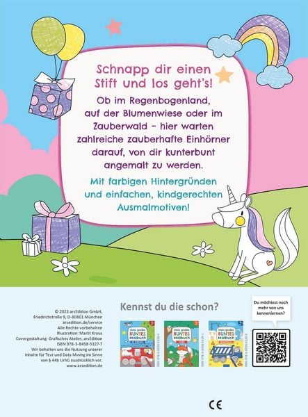 Produktbild: Mein gro&szlig;es buntes Malbuch &ndash; Einh&ouml;rner