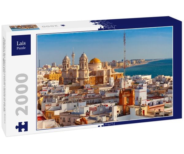 Produktbild: Lais Puzzle D&auml;cher der Altstadt und die Kathedrale de Santa Cruz am Morgen vom Turm Tavira in Cadiz, Andalusien, Spanien 2000 Teile