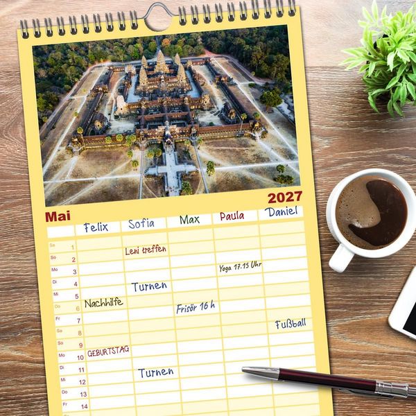 Produktbild: Familienplaner 2027 - Faszinierendes Asien - Eine Kulturreise in den Fernen Osten mit 5 Spalten (Wandkalender, 21 x 45 cm) CALVENDO