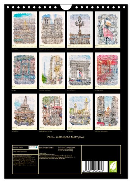Produktbild: Paris - malerische Metropole (Wandkalender 2026 DIN A4 hoch), CALVENDO Monatskalender