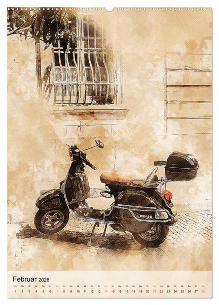 Produktbild: Motorroller - Vespa Galerie (hochwertiger Premium Wandkalender 2026 DIN A2 hoch), Kunstdruck in Hochglanz