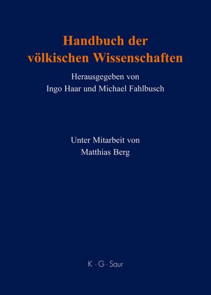 Produktbild: Handbuch der v&ouml;lkischen Wissenschaften
