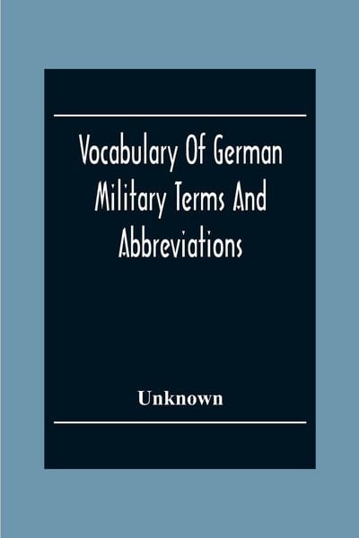 Produktbild: Vocabulary Of German Military Terms And Abbreviations