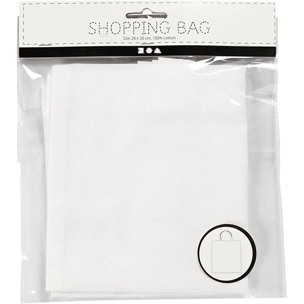 Produktbild: Creativ Company Taschen, Tragetaschen und Portemonnaies Tragetasche, Wei&szlig;, 28x30 cm, 130 g, 1 St&uuml;k